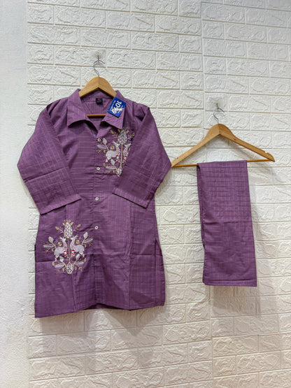 Embose Partywear Embroidery Work Cord Set
