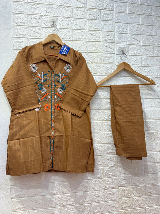 Embose Partywear Embroidery Work Cord Set