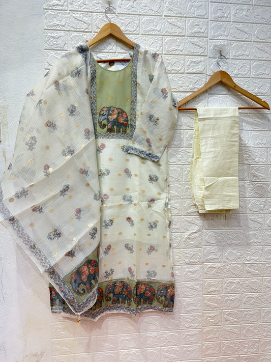 HandWork Kota Digital Print & Damans HandWork 3 Piece Set