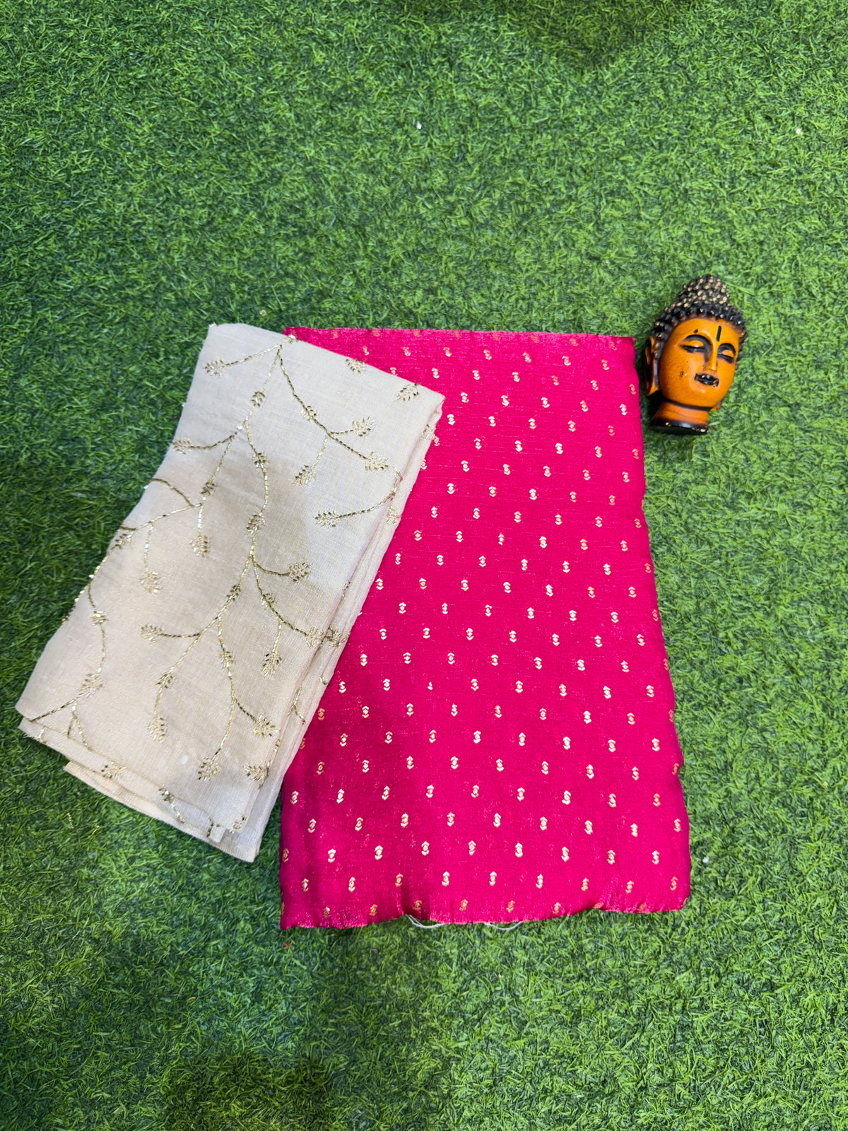 Maggam Work Blouse With Beautiful Tissue Saree