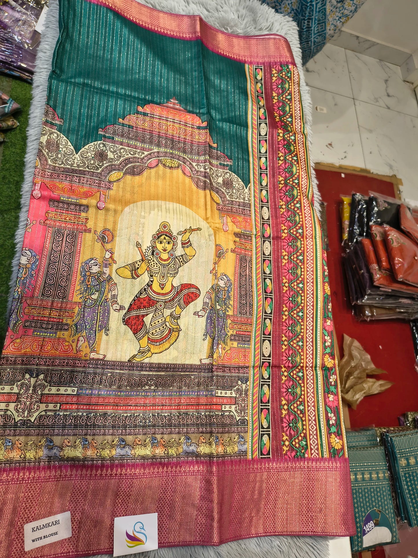 Jute Semi Pen Kalamkari Sarees
