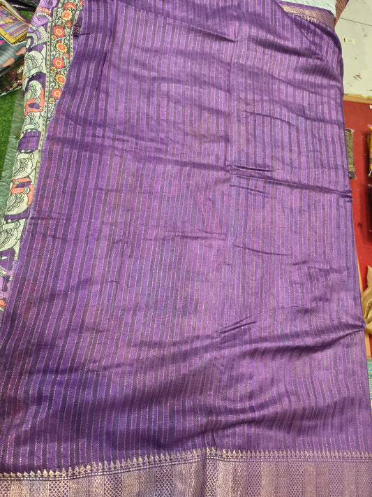 Jute Semi Pen Kalamkari Sarees