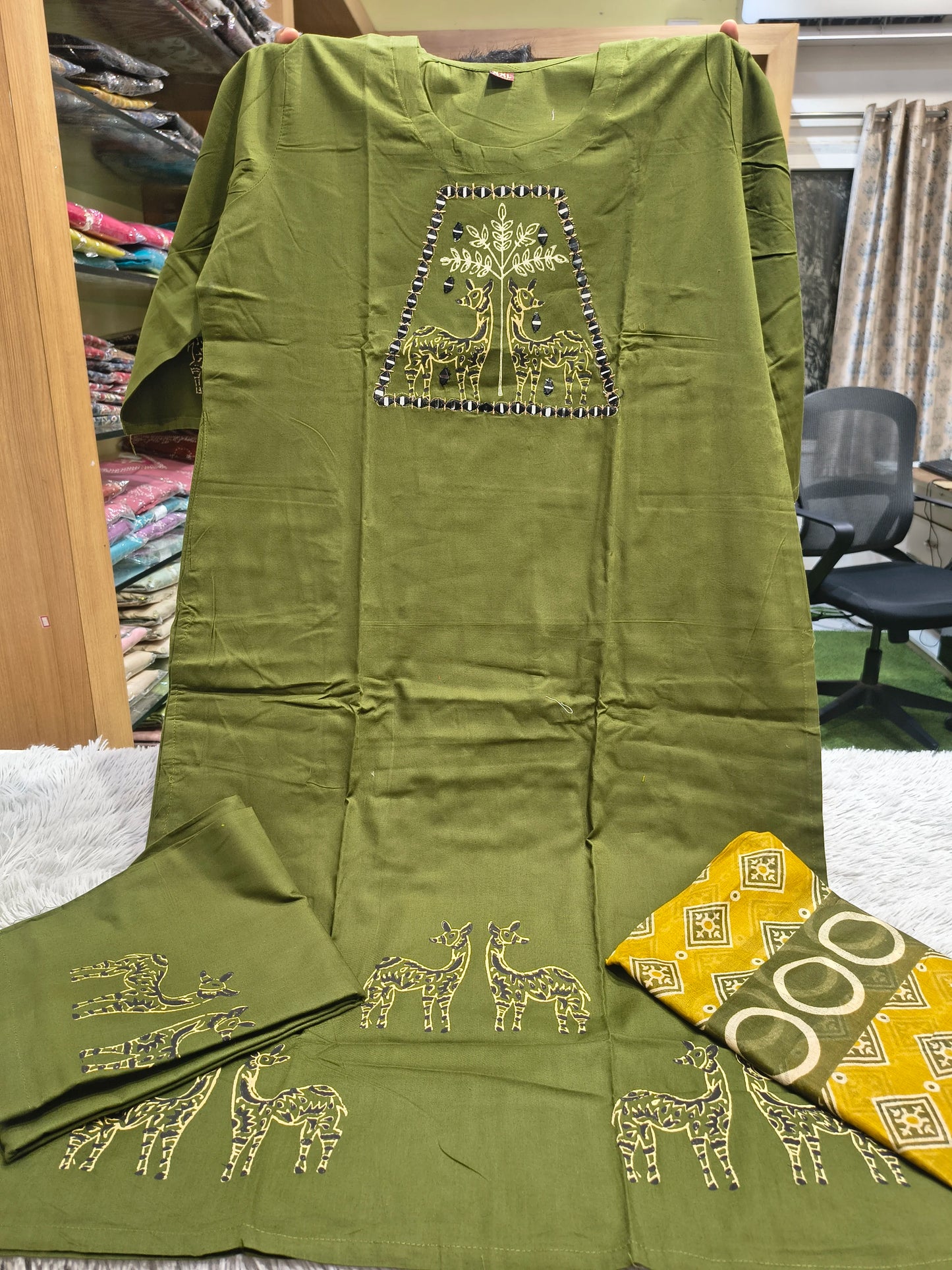 Majili Dhabu Cotton Block Print Kurti Set