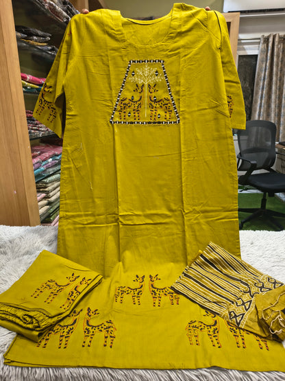 Majili Dhabu Cotton Block Print Kurti Set