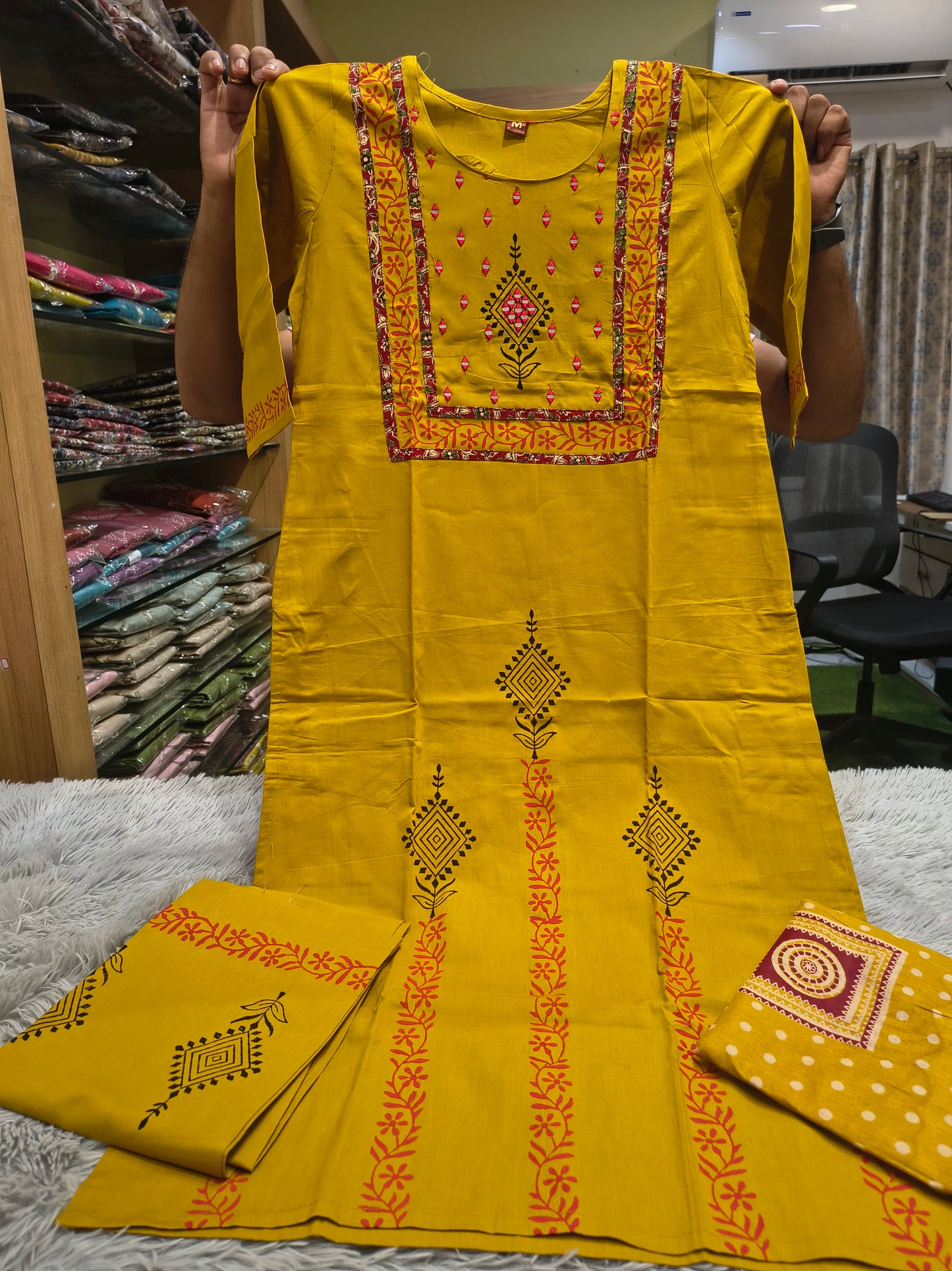Majili Dhabu Cotton Block Print Kurti Set