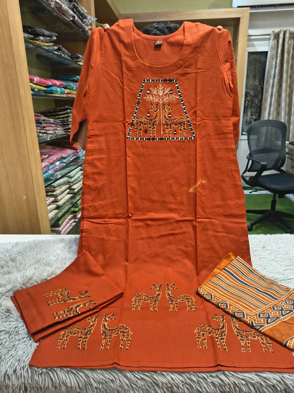 Majili Dhabu Cotton Block Print Kurti Set