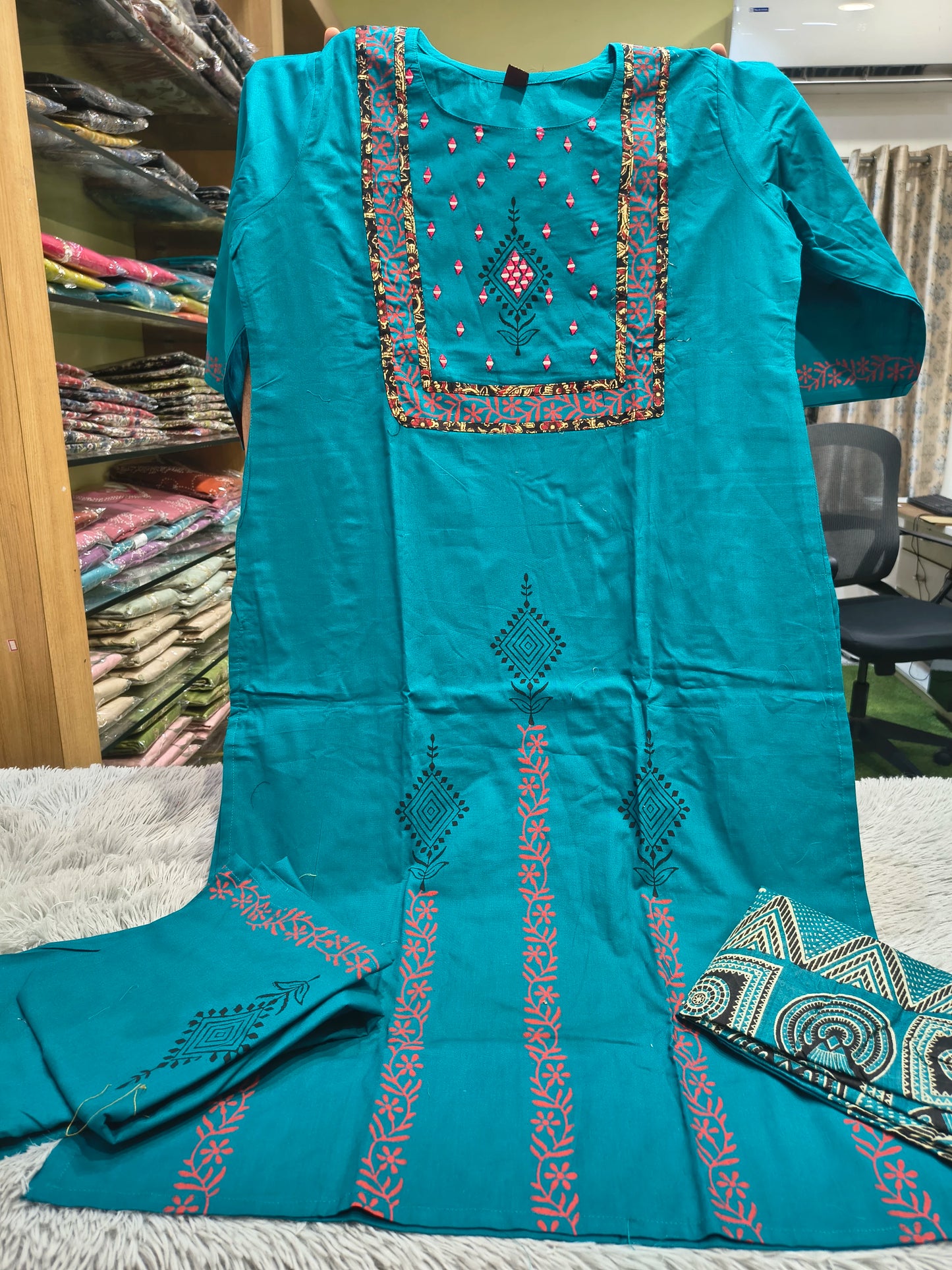 Majili Dhabu Cotton Block Print Kurti Set