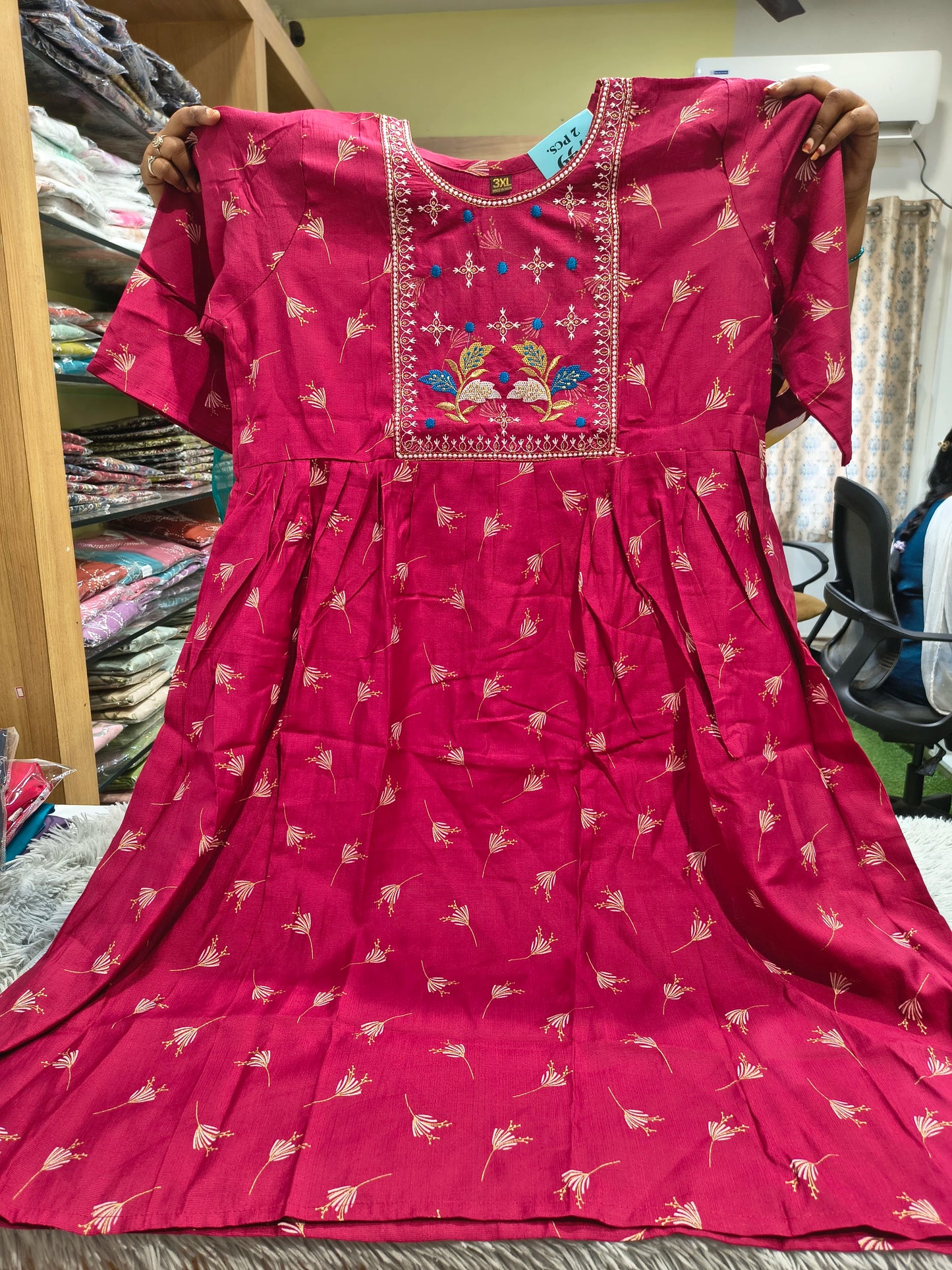 Mirchi Embroidery Vatican Tops