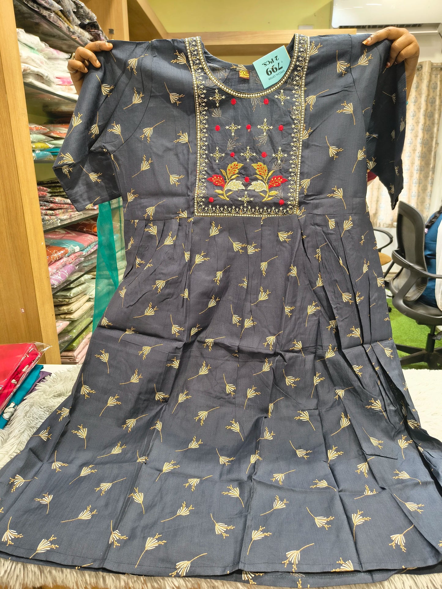 Mirchi Embroidery Vatican Tops