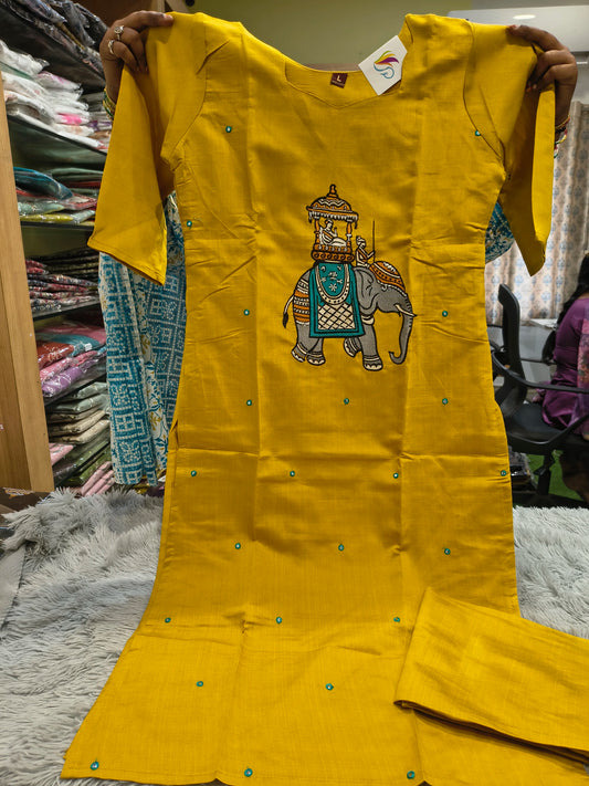 Temple with elephant thread work cord sets