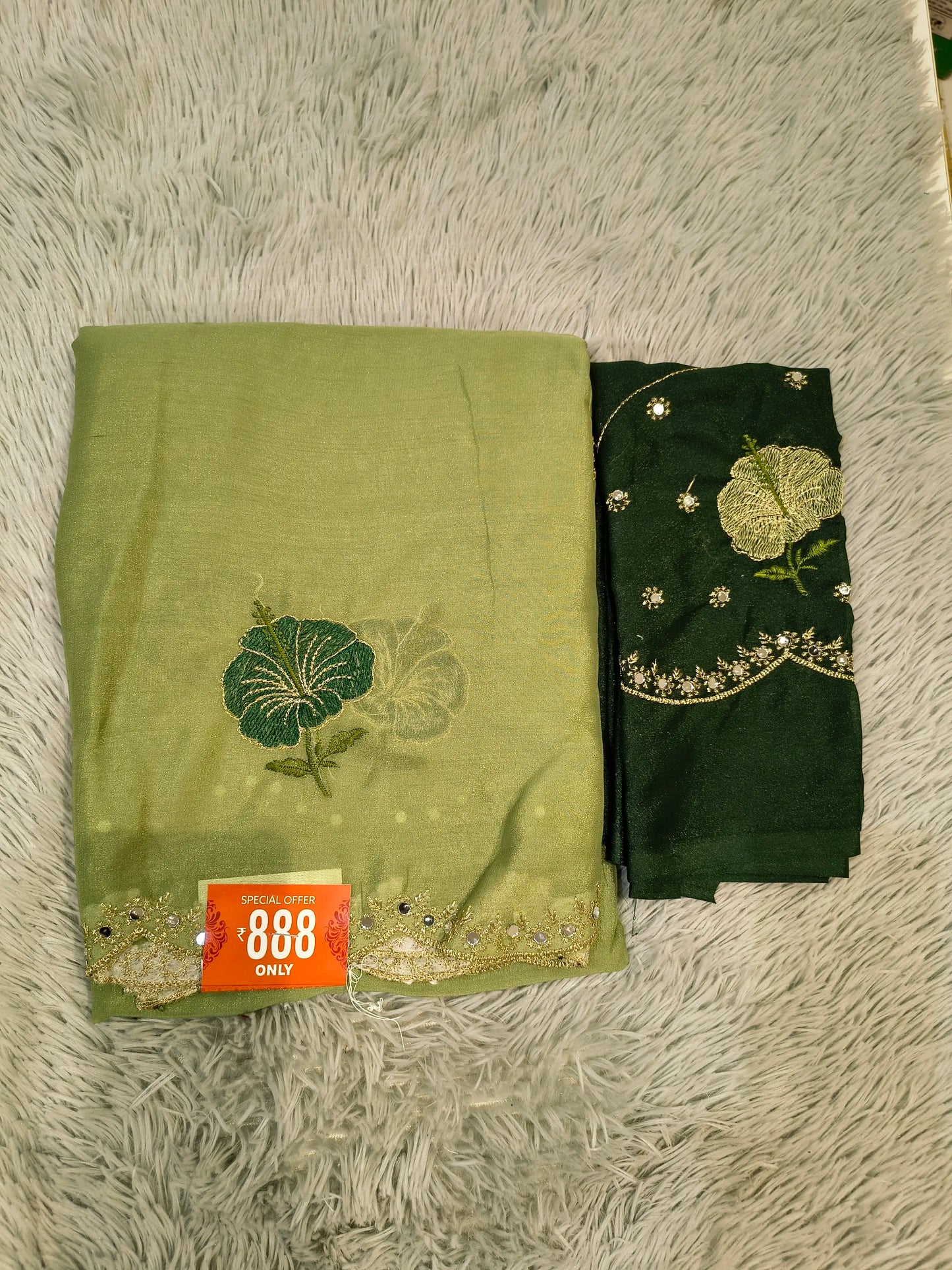 Trend  Floral Embroidery Saree