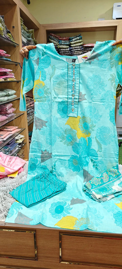 Ice Cream Chart Pure Cotton Kurti Set